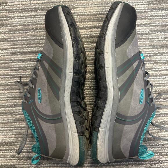 Keen Sedona Pulse Low Work Shoes Gray Teal Aluminum Toe Workwear Utility 8 Wide - Picture 6 of 9